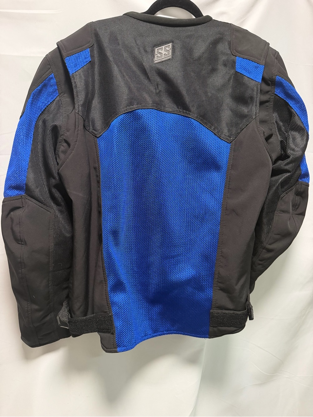 Performance Motorcycle Jacket - Black & Blue Breathable Riding Shell - Picture 15 of 15